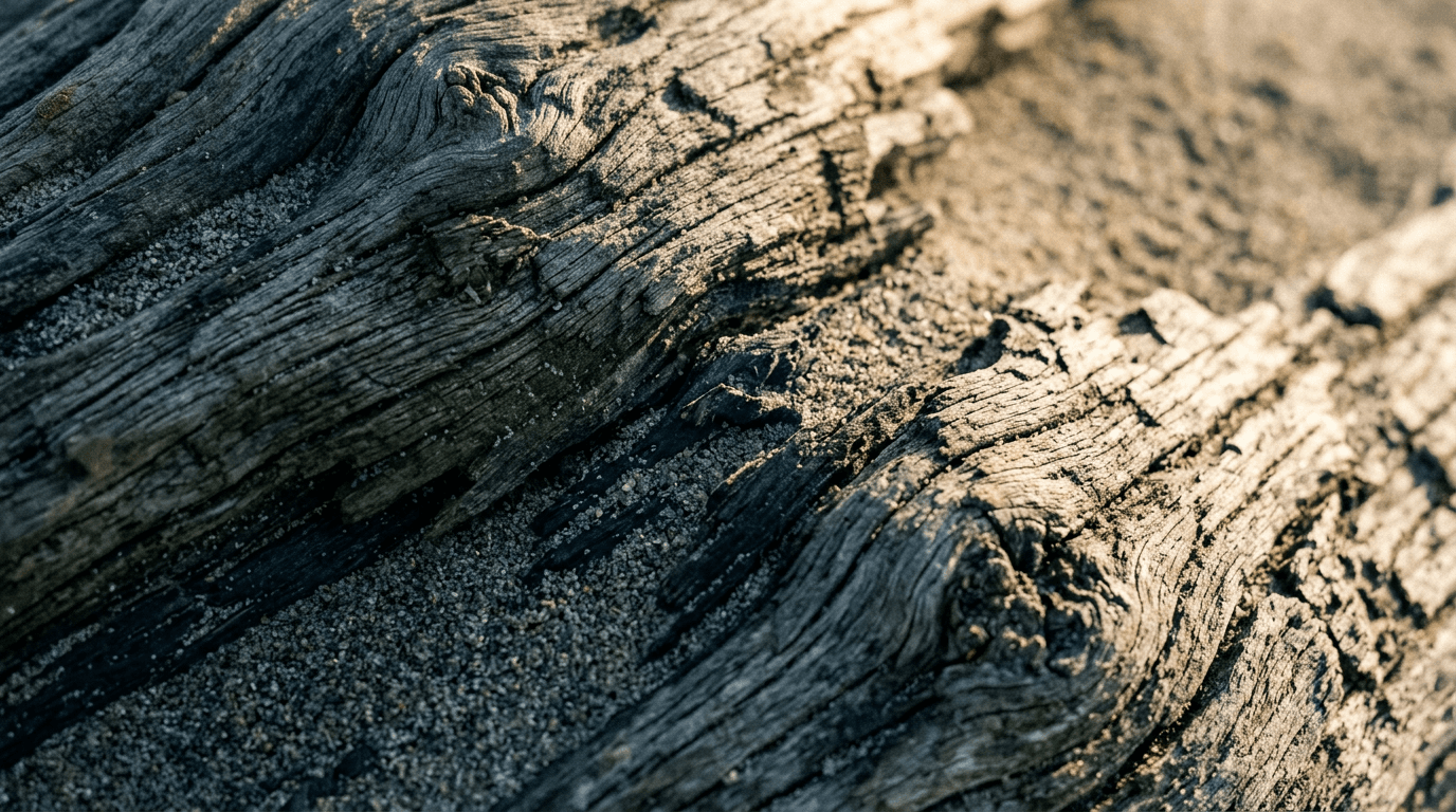 Natural textures in warm light with muted green and navy tones